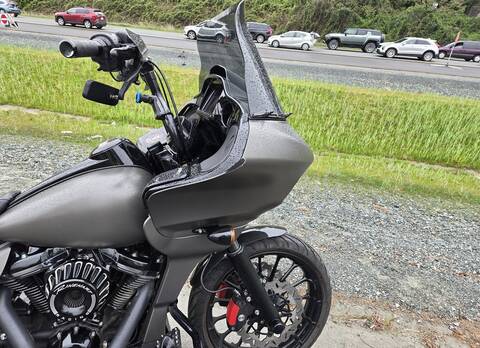 This grey Harley Davidson crashed on Highway #1 near 256th