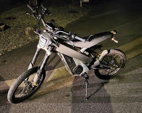 Photo of the electric dirt bike seized by police.