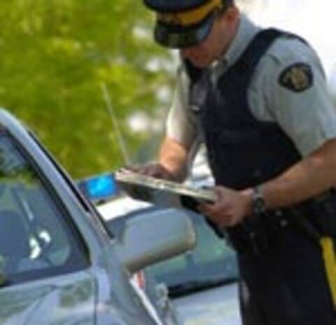 Police over talking to person in pulled over car