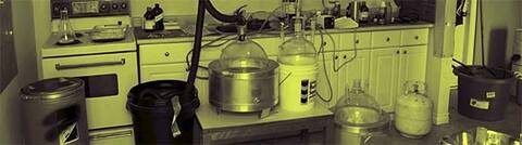 meth lab in a kitchen